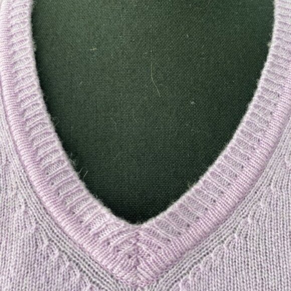 PECK and PECK Lilac Purple Cashmere V Neck Pullover Sweater Medium - Picture 8 of 11